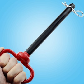 Jamiikury 2Pcs Trailer Hitch Pin, 5/8 x 6 Inch Tractor Hitch Pin with R-Clip Pin for Lawn Mower, Tractor, Trailer (Red)