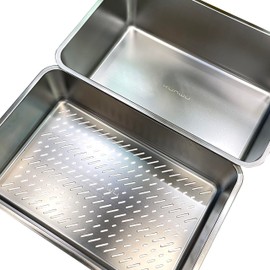 KUNWU Stainless Steel Sifting Cat Litter Box Scoop Free X-Large Litter Tray, Corrosion Resistant Easy Clean No Odor Durable Two Pan Set (X-Large)