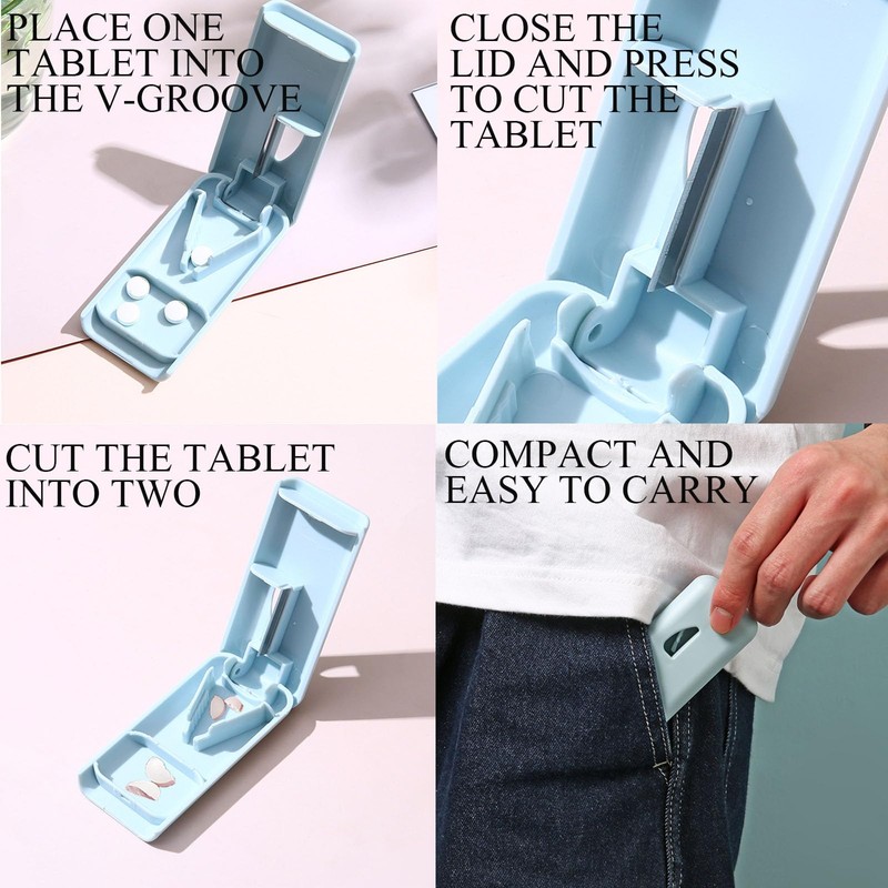 KASESSS Pack of 2 Pill Box 7 Days, Round Pill