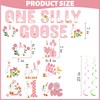 One Silly Goose Birthday Banner - 10 Pcs Pink 1st
