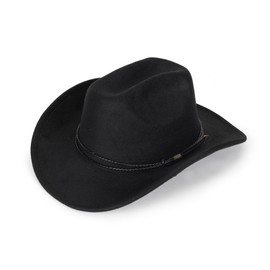 Western Cowboy Hat for Men Women Classic Fedora Hat with Buckle Belt (Size:M-L)
