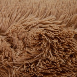 NordECO HOME Decorative Cushion Covers, Cuddly, Fluffy, Super Soft, Plush, Artificial Fur Sofa Cushion Covers, Brown, 40 x 40 cm, Set of 2