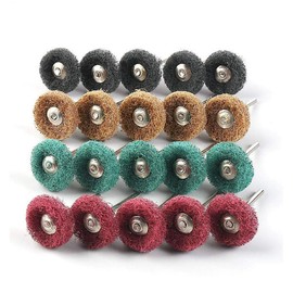 Wolfride 40 Piece Fiber Buff Router Buff 0.1 inch (3 mm) Axis Polishing Wheel Nylon Cloth Brush Wheel 4 Mixed Colors Set for Polishing Agent Electric Trill Bit Mini Routers 4 Colors (40 Pieces of 10 Each Set
