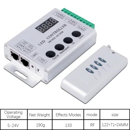 Unbranded HC008 4Keys DC 5V 12V 24V programmable RGB led pixel controller 133 effect modes
