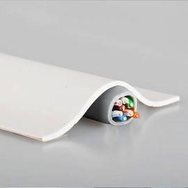 Flexible Cord Hider Cable Management Cord Covers for Wires on Wall Floor(White)