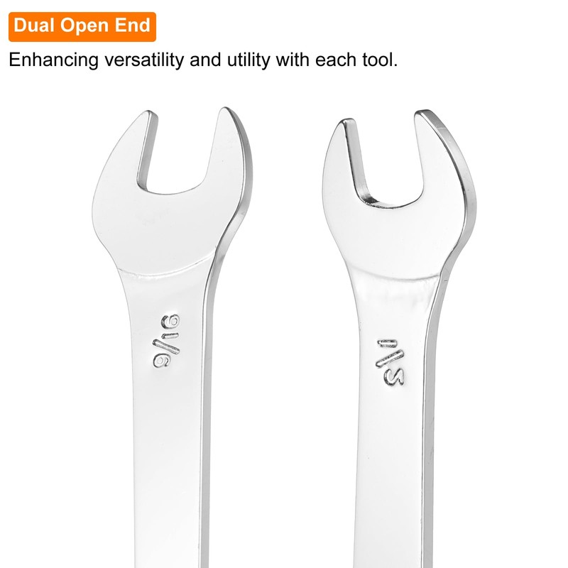 sourcing map 2pcs Thin Open End spanners SAE, 1/2x9/16 Inches,