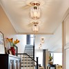 Mlihove Hallway Ceiling Lights Crystal Lighting, Gold Samll Chandelier Modern