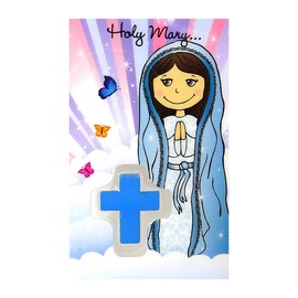 Needzo Hail Mary Holy Prayer Card with Cross and Prayers, Catholic Saints Pocket Bookmark and Bible Page Holder, 3 Pack