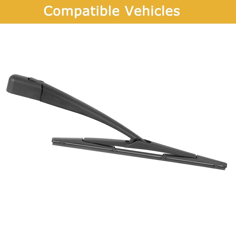MACHSWON Rear Windshield Wiper Blade Arm Set Black 12 Inch