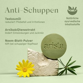 Arista Anti Dandruff Shampoo for Men and Women | Solid Shampoo | Sulphate-Free Shampoo | Neemblat Powder & Tea Tree Oil Shampoo | Hair Shampoo Women | Vegan Shampoo | Hair Soap