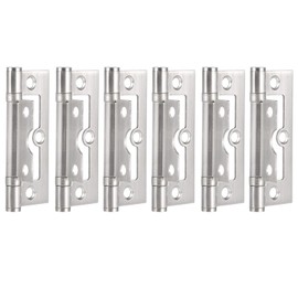 6PCS 3in Flush Door Hinges, Stainless Steel Non Mortise Hinges for Door
