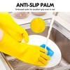 Vgo... 3Pairs Reusable Household Gloves,Rubber Dishwashing Gloves,Extra Thickness,Long Sleeves,Kitchen Cleaning/Working/Gardening(Size
