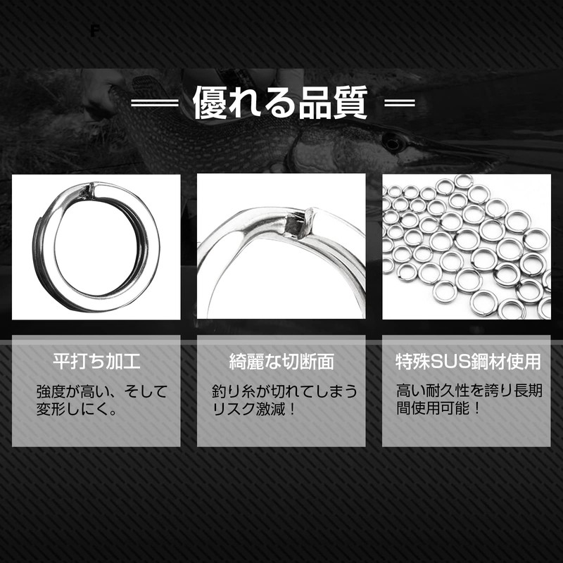 Atibin 100pcs Stainless Steel Flat Fishing Rings Split Blue Lure