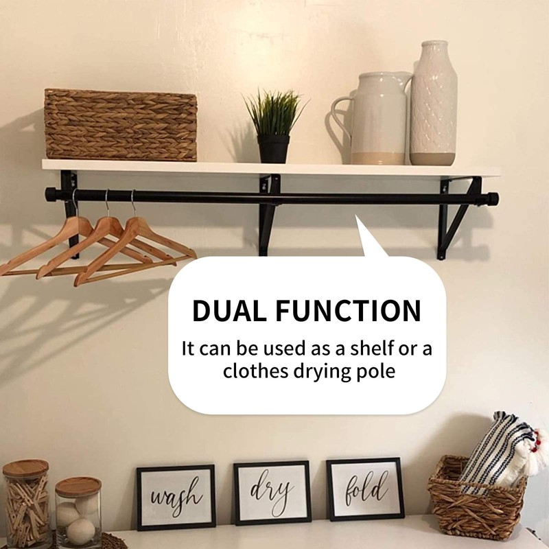 4 Pack Heavy Duty Closet Shelf & Rod Brackets,Closet Rod