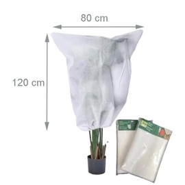 Brandsseller Winter Protection Plants 80 x 120 cm Frost Protection Fleece Cover with Zip and Drawstring Plant Bag White