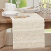 Saro Lifestyle Fringe Stripe Design Table Runner, Ivory, 16"x90"