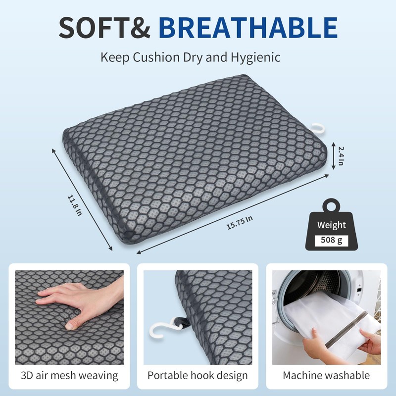 Anycosy Shower Seat Cushion Waterproof,Bathtub Cushion for Transfer Benches,Slip-Resistant 3D