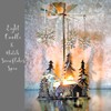 Silver Winter Cabin Candle Spinner - Silver Plated Laser Cut