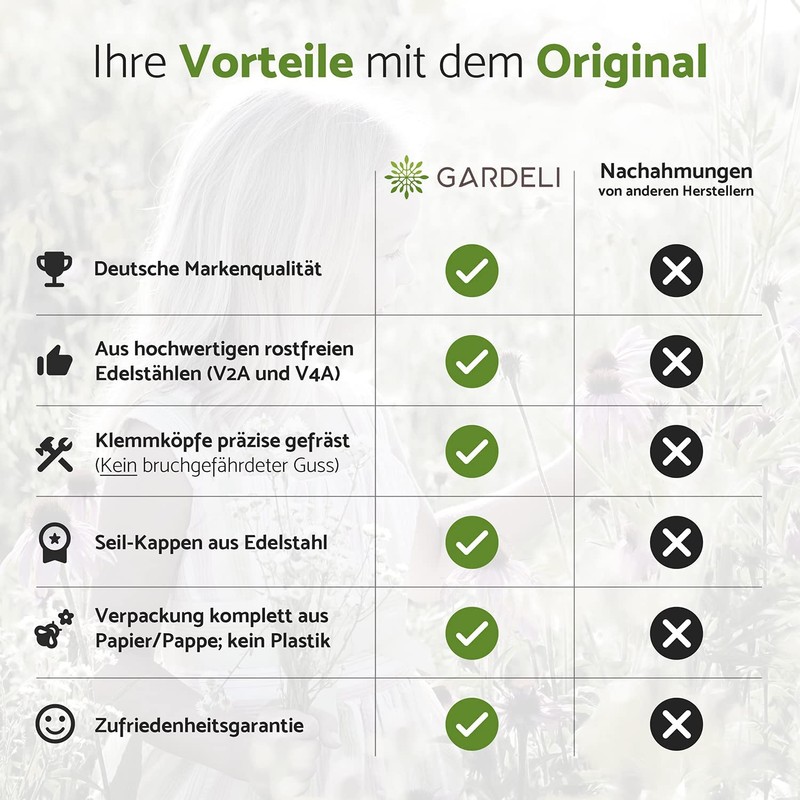 GARDELI® Stainless Steel Trellis for Climbing Plants, Professional System as