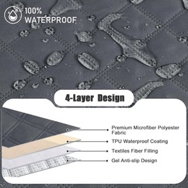 AIRFUN Waterproof Recliner Sofa Cover for 3 Cushion Couch,Nonslip Recliner Sofa Slipcover with Elastic Band,Furniture Protector Sofa Cover for Living Room,Bedroom(3 Cushion Sofa,Dark Gray)