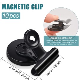 MIN CI 12 Pack Black Magnetic Clips, Strong Fridge Magnets, Magnets for Whiteboard, Refrigerator, Notice Board,Office, Home