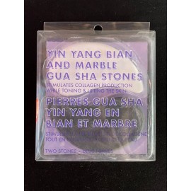 Unbranded Natural Bian Stone & Marble Gua Sha Yin Yang Scraping Tool Facial Massage Neck