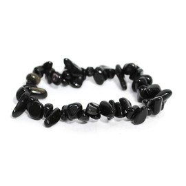 Reiki Energy Charged Black Obsidian Crystal Chip Bracelet (Beautifully Gift Wrapped)