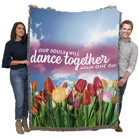 Pure Country Weavers Our Souls Will Dance Together Again Blanket - Sympathy Bereavement Gift Tapestry Throw Woven from Cotton - Made in The USA (72x54)