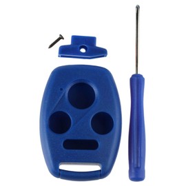 NO CUTTING NEEDED - Key Fob Keyless Entry Remote Shell Case & Pad fits Honda 2003-2012 Accord / 2006-2013 Civic EX / 2009-2015 Pilot /2005-2006 CR-V (Blue)