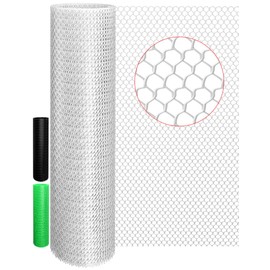 TOYPOPOR 16In x 15Ft Plastic Chicken Wire Fence Mesh, Hexagonal Fencing Wire for Gardening, Poultry Fencing, Chicken Wire Frame for Crafts, Floral Netting