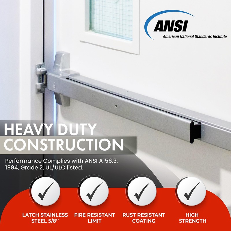 Deals On Wings Push Bar Panic Exit Device Aluminum