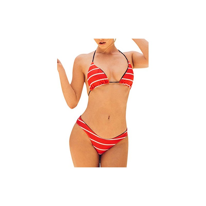 ToBeInStyle parte superior de bikini bohemio triangular sin costuras para