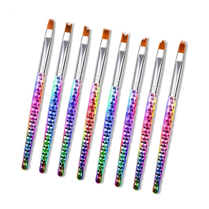 Pingshow106 Aurora Nail Brush Set - 8 Piece Detail Nail
