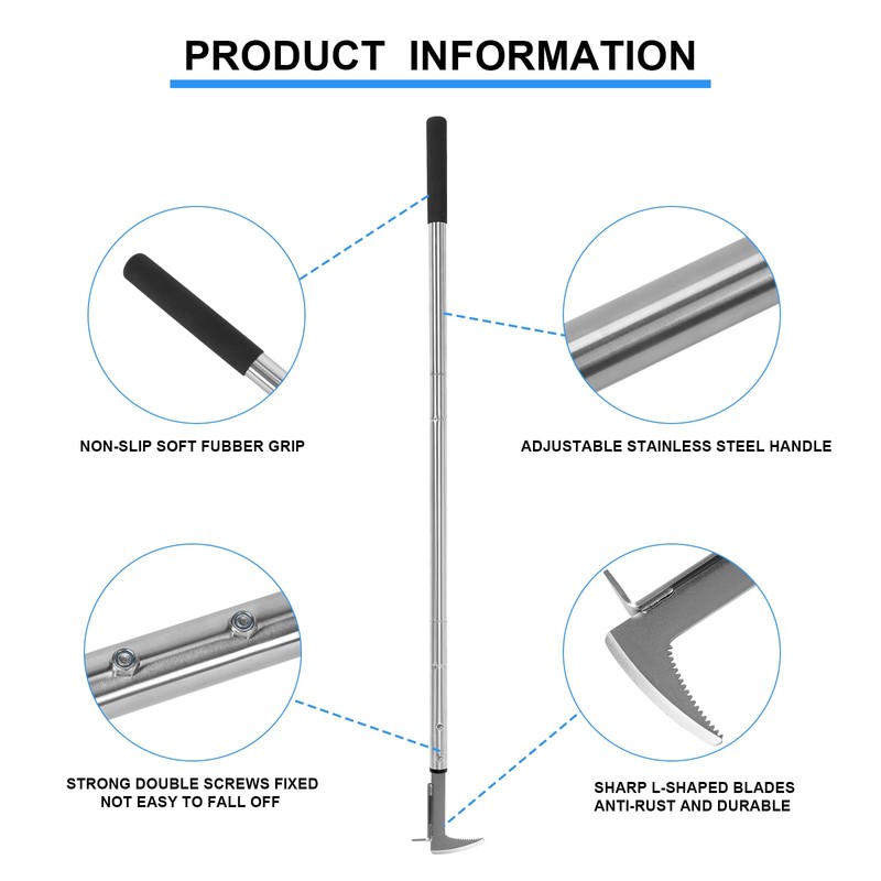BARAYSTUS Crack Weeder, Stainless Steel Manual Crevice Weeding Tool, Long