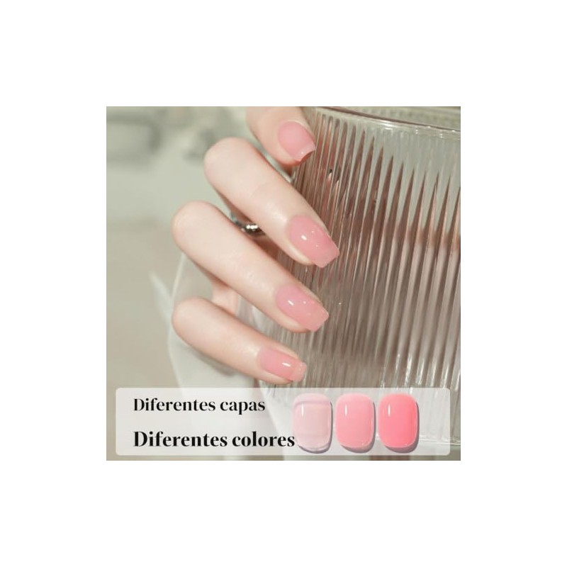 Esmalte de uñas rosa transparente, esmalte de uñas rosa transparente