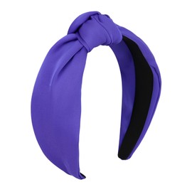 Ondder Dark Purple Headband Top Knot Headbands for Women Cloth Head Bands for Women’s Hair Wide Knotted Headbands for Women Non Slip Fashion Womens Headbands Cute Headbands for Girls