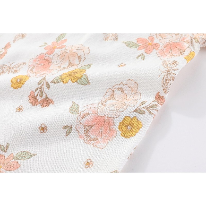 MAMIMAKA Newborn Baby Girl Short Sleeve Bodysuits One-Piece Cotton Baby