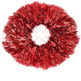 THJOPOKEEL Pompones de Porristas, 12 Paquetes Pompones de Porristas Pompones de Lámina Metálica con Mango Bastón Pompones Divertidos de Equipo de Porristas para Cheer Sports Party Dance Accesorios (Rojo)
