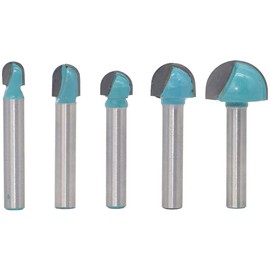 CENPEK 5Pcs 6mm Shank Round Nose Cove Core Box Router Bit Drill for Woodworking Carbide Tipped Cove Core Box Router Bit