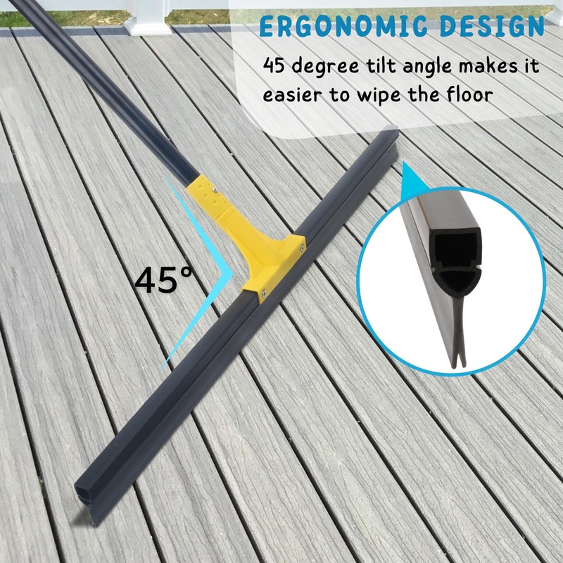 Floor Squeegee for Concrete, 30'' Large Rubber Broom for Tile,