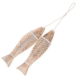 1 Pair Wooden Fish Decorative Pendant Nordic Decor Wooden Fish Wall Art Wall Hanging Decor The Sign