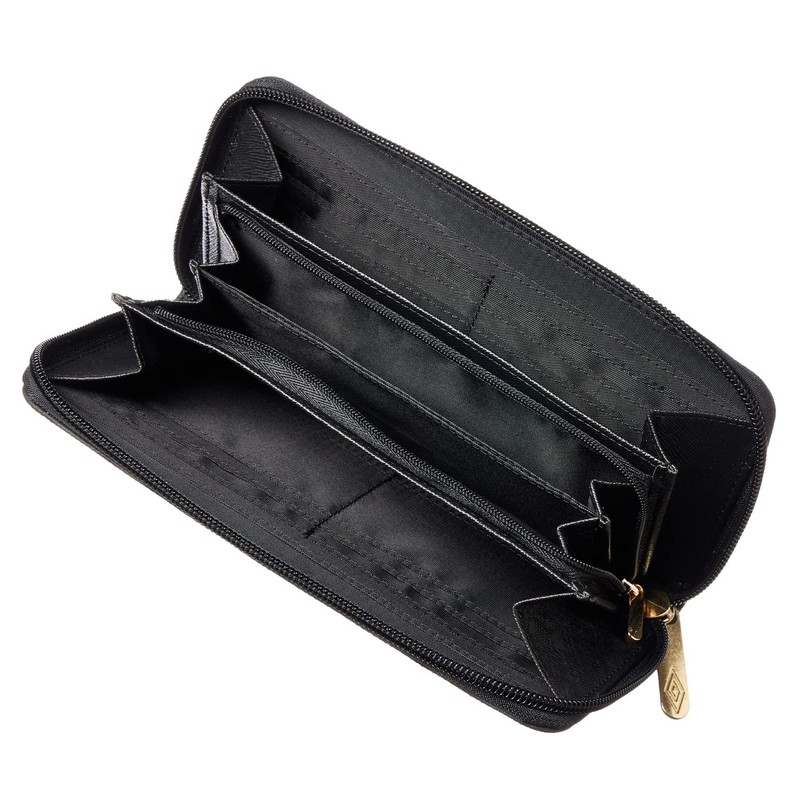 Umbro Tarpaulin Round Zip Long Wallet, Black/gold