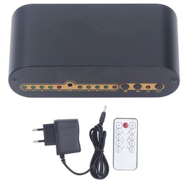 SPDIF Digital Optical Sound 4x2 Switcher 4 in 2 Out Digital Optical Sound 4x2 Splitter with IR Remote Control 100‑240V EU Plug
