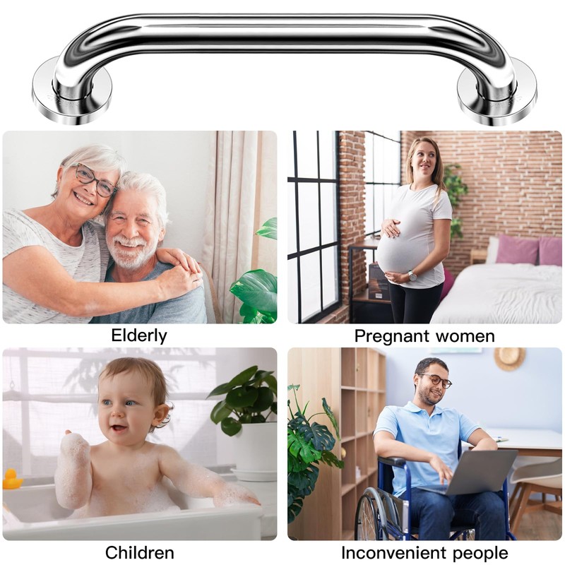 OFKPO 2 Pack Grab Bar Rail for Bathroom, 30cm Curved