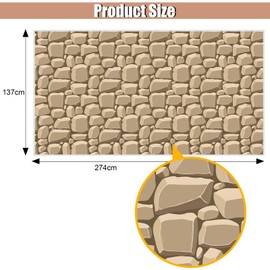 Chuangdi 2 Sheet 4.5 x 9 ft Brick Stone Wall Photography Backdrop Wall Scene Setter Wallpaper Curtains Door Removable Tablecloth Photo Wedding Graduation Party Photo Booth Studio Props Banner