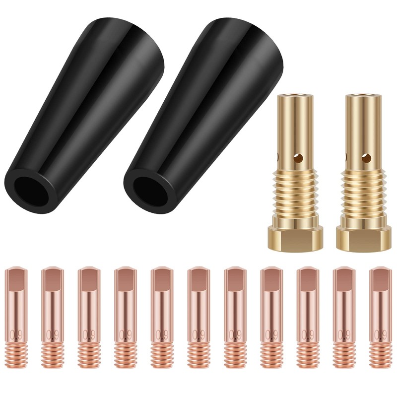 Abizarch 15Pcs MIG Welding Kit Flux Core Gasless Nozzle 0.8/0.9mm