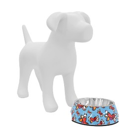 Romero Britto Pet Bowl - Artsy & Washable Food-Grade Stainless Steel Dish for Dogs & Cats, Love is in The Air, Hearts Design, Perfect Portion for Food & Water, for Small, Medium, Large Breeds (MEDIUM)