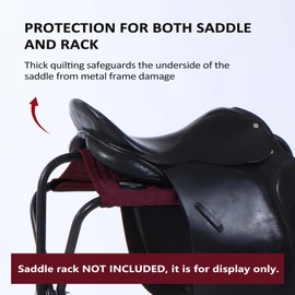 Harrison Howard Horse Saddle Rack Protective Cover | Suede Cover for Saddle Stands | Compatible with All Saddle Stands (Not Included)- Burgundy