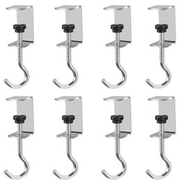 Shengsenfu Adjustable Desk Hooks for Table Metal Bag Holder & Purse Hook Under Desk Clamp Hanger for Handbag Backpack Headphone Hat - No Drill Space Saving Hook for Desk Dorm Portable & Sturdy Design