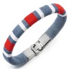 COOLSTEELANDBEYOND Unisex Red Blue White Cotton Braided Bracelet Bangle for